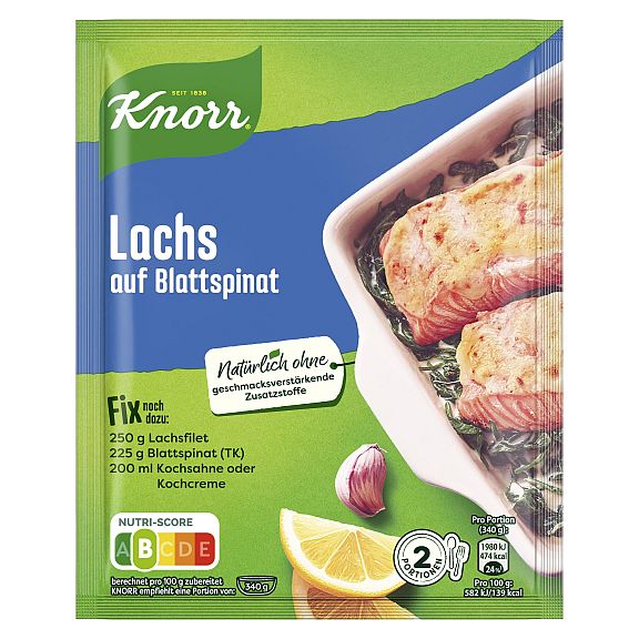 KNORR FIX LACHS AUF BLATTSPINAT 28G