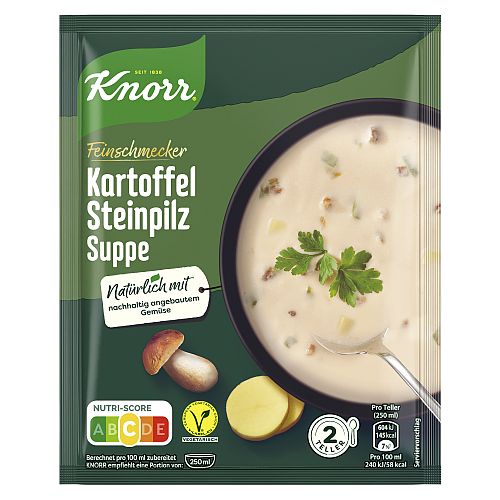 KNORR FEINSCHMECKER KARTOFFEL - STEINPILZSUPPE 2 TELLER 