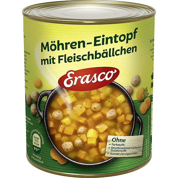 ERASCO MOEHREN - EINTOPF MIT  FLEISCHBAELLCHEN 800G