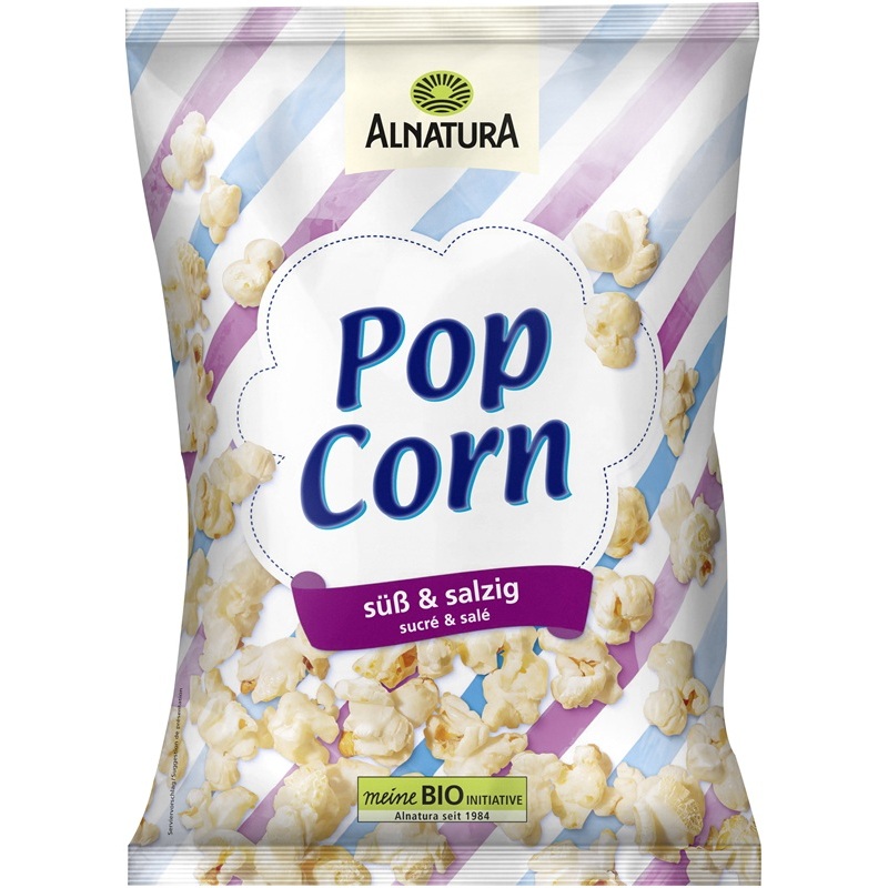 ALNATURA BIO POPCORN SUESS UND SALZIG 80G