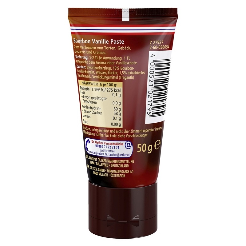 DR. OETKER BOURBON VANILLE PASTE 50G TUBE