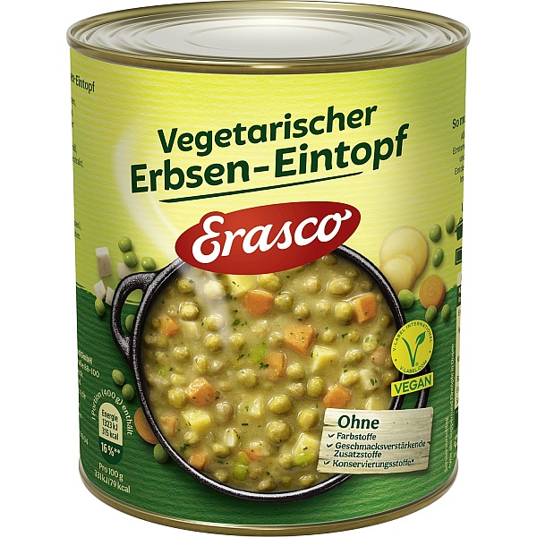 ERASCO VEGETARISCHER ERBSEN - EINTOPF 800G