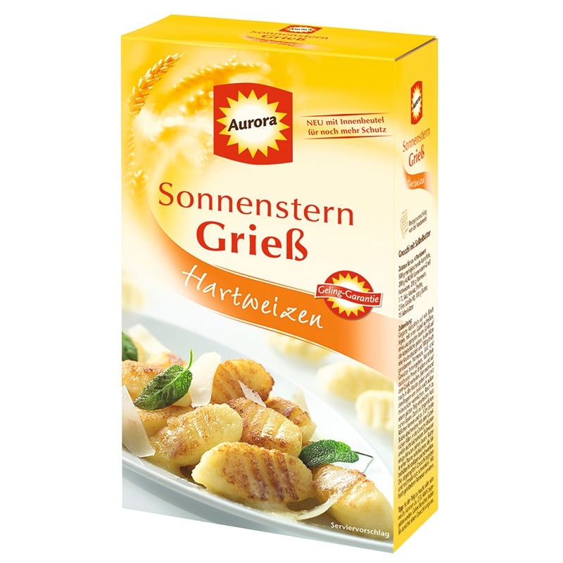 AURORA SONNENSTERN GRIESS HARTWEIZEN 500G PACKUNG