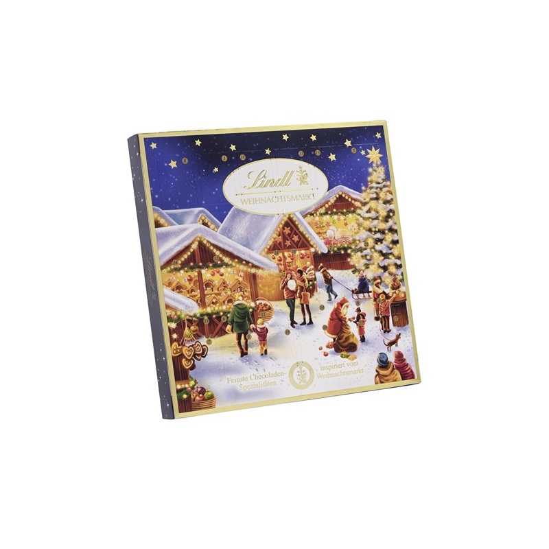 LINDT MINI TISCH ADVENTSKALENDER WEIHNACHTS - MARKT 115G