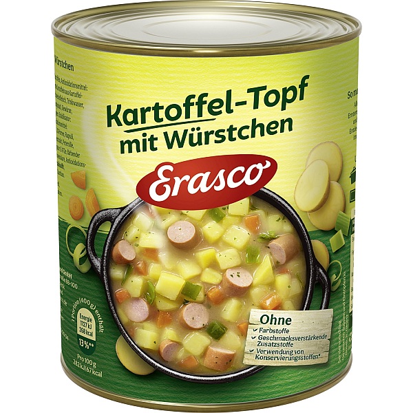 ERASCO KARTOFFELTOPF MIT WUERSTCHEN 800ML